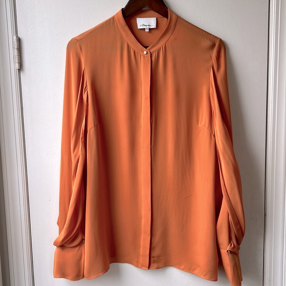 3.1 Phillip Lim Orange Silk Top Size 10